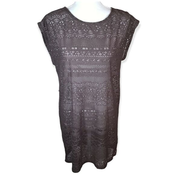 MERONA TAUPE CROCHET COVERUP SZ.XS EUC - Picture 1 of 8